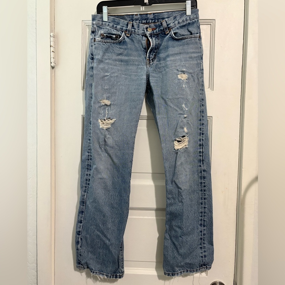Lucky Brand Light Blue Distressed Straight Leg Jeans